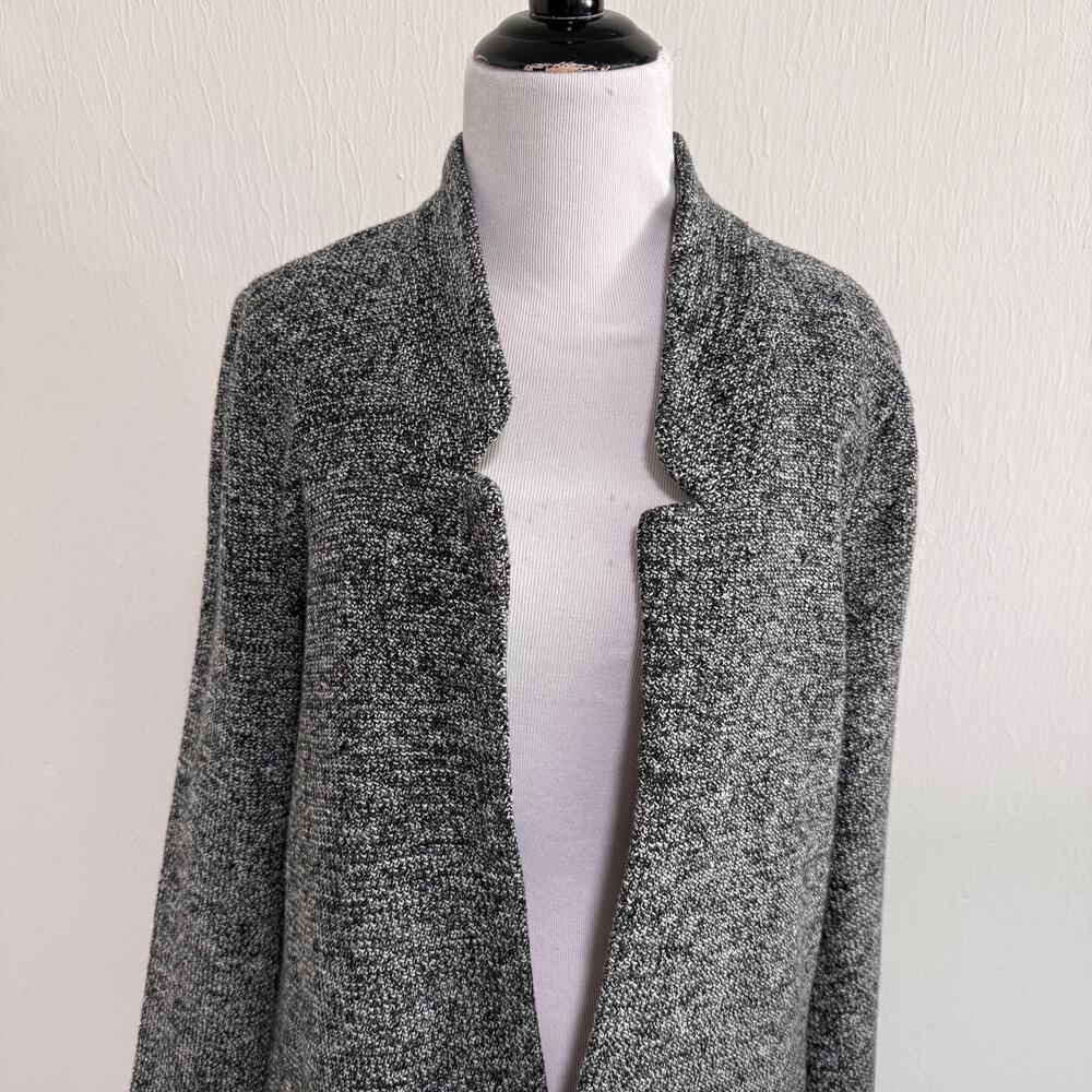 Soft Surrounding St James Jacket Blazer L Black White Tweed Academia Preppy Work - Picture 8 of 13